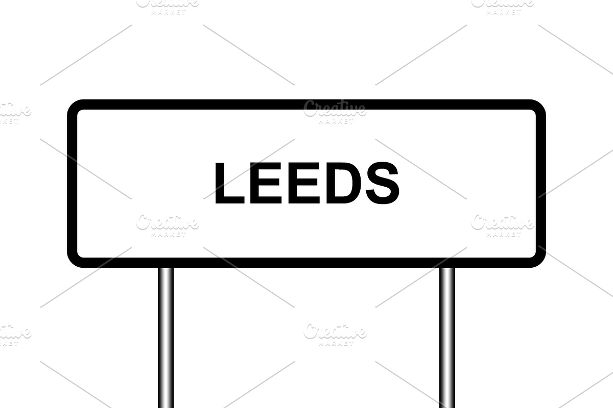 UK town sign illustration, Leeds in Graphics - product preview 8