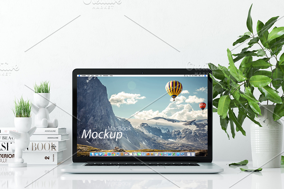 Mockup MacBook on the desk in Mobile & Web Mockups - product preview 8