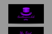 Gentlemen club, horizontal card