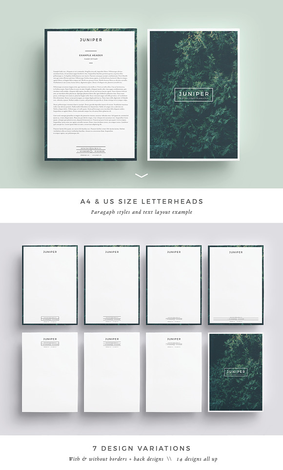 J U N I P E R  Letterhead + Comps in Stationery Templates - product preview 3