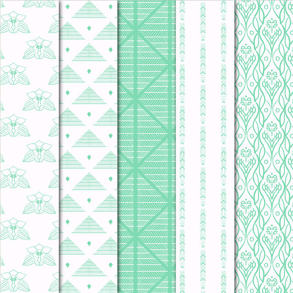 Digital Papers - Mint Orchid in Patterns - product preview 1