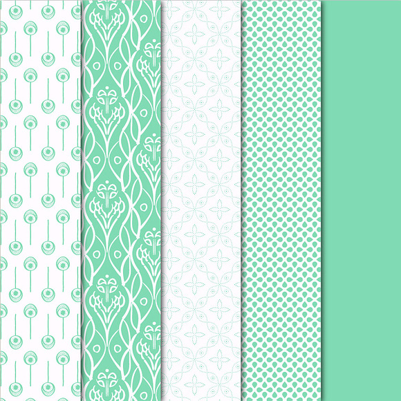 Digital Papers - Mint Orchid in Patterns - product preview 2
