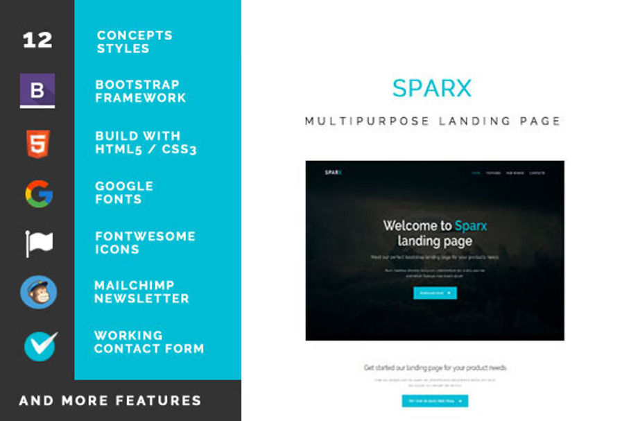 Sparx | Multipurpose landing page in Bootstrap Themes - product preview 8