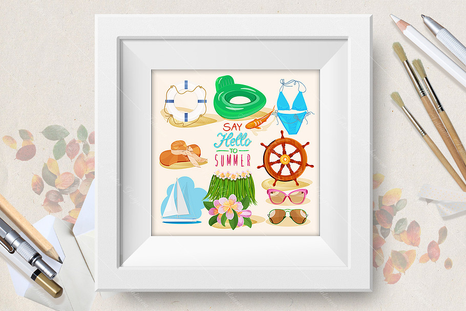 Set of Summer holidays illustrations in Illustrations - product preview 8