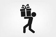 man and gift icon vector