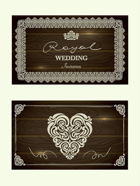 Collection of Wood & Golden Template in Postcard Templates - product preview 5