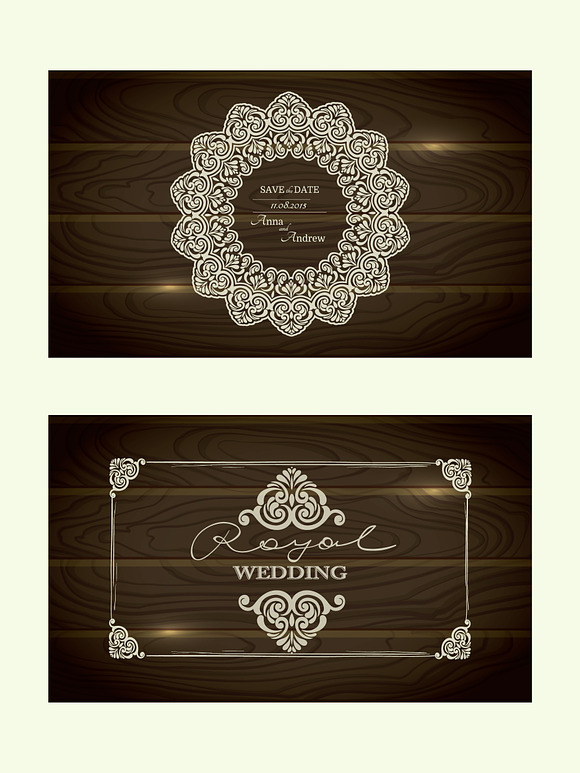 Collection of Wood & Golden Template in Postcard Templates - product preview 7