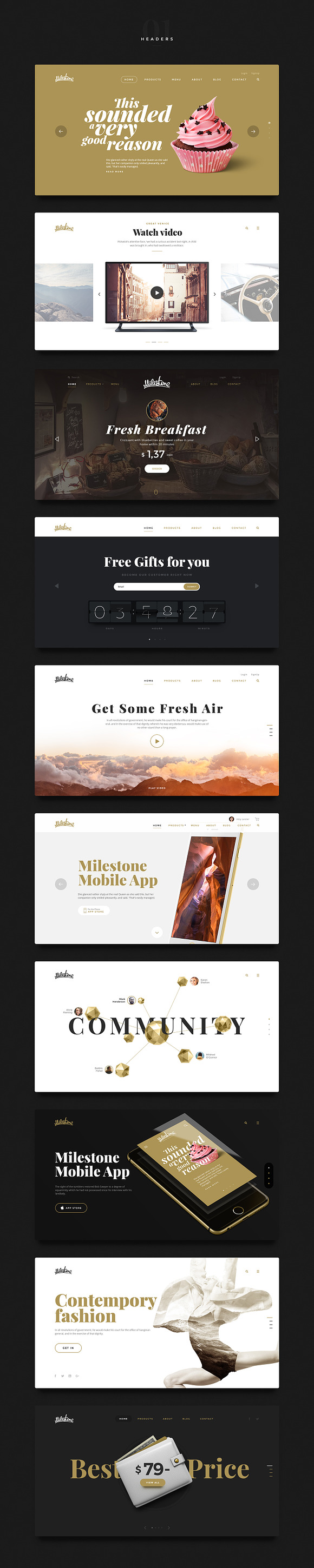 -50% Sale. Milestone UI Kit in UI Kits and Libraries - product preview 6