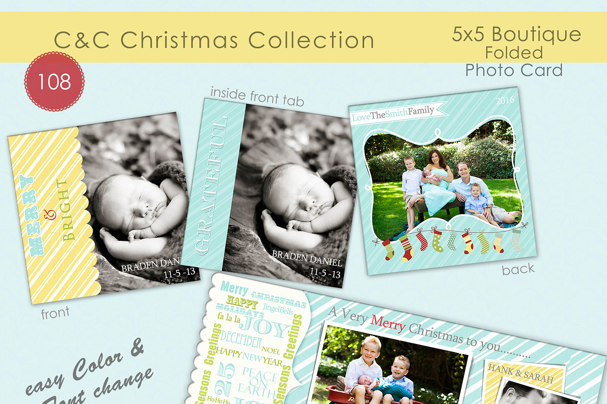 Christmas Photo Card Selection #108 in Card Templates - product preview 8