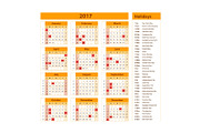 holidays calendar 2017 orange usa