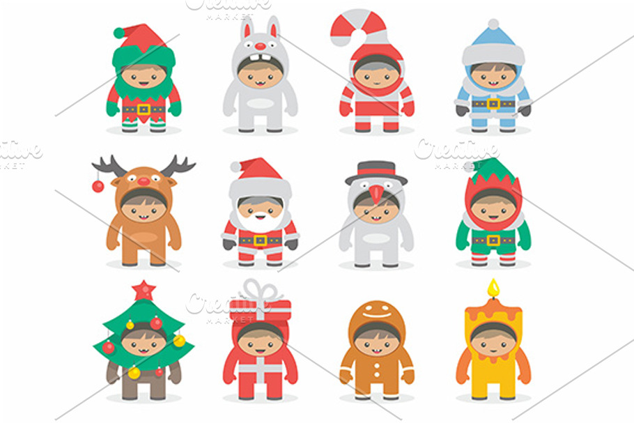 Christmas costumes kids in Graphics - product preview 8