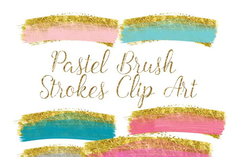 Gold brush strokes clip art