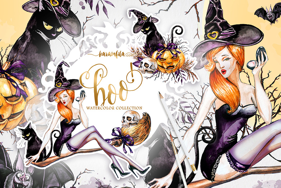 Traditional Halloween Clipart in Illustrations - product preview 8