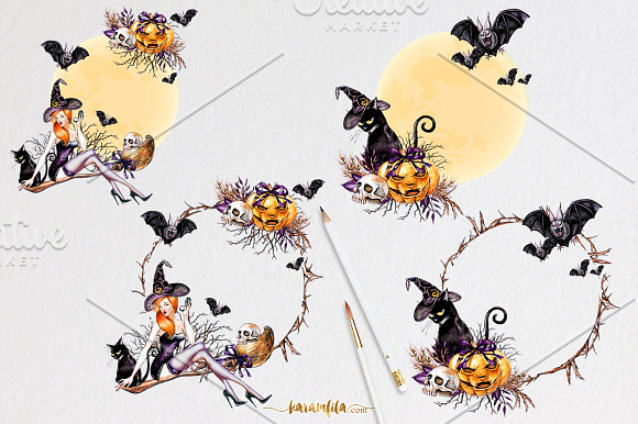 Traditional Halloween Clipart in Illustrations - product preview 3