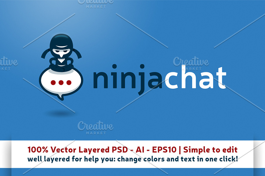 Ninja Chat Logo Mascot