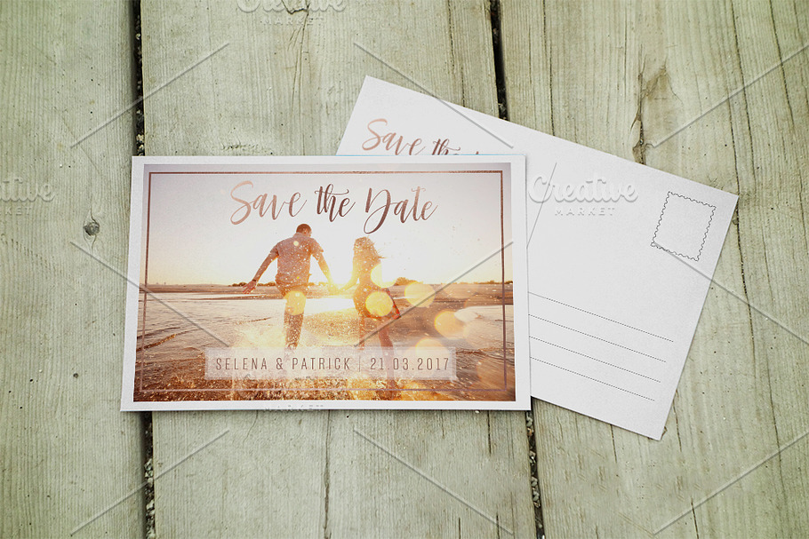 Photo save the date postcard in Wedding Templates - product preview 8