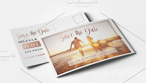 Photo save the date postcard in Wedding Templates - product preview 2