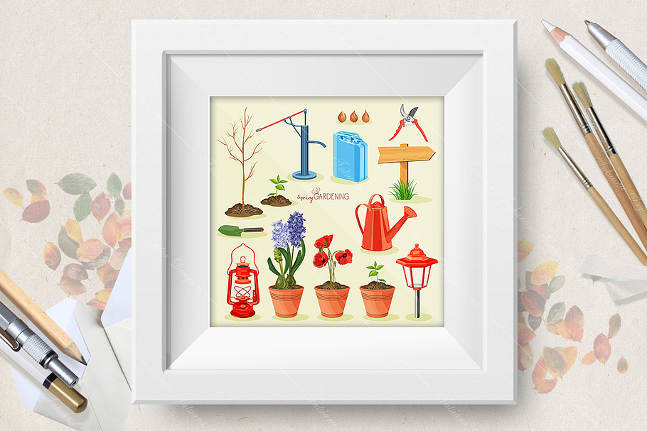 Spring gardening. Garden icon set in Illustrations - product preview 8