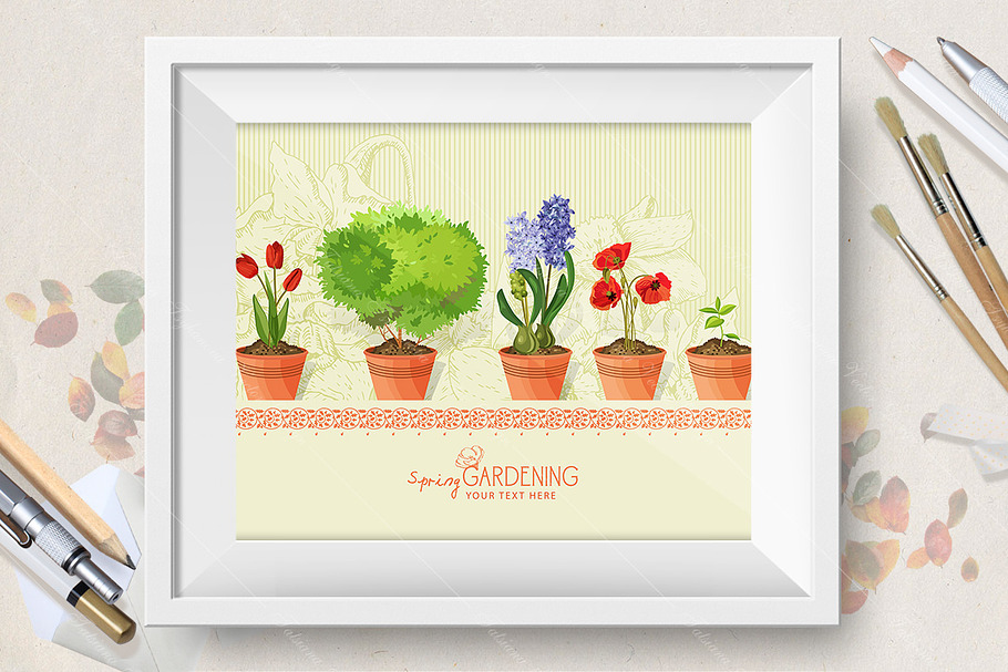 Spring plants and flowers in Illustrations - product preview 8
