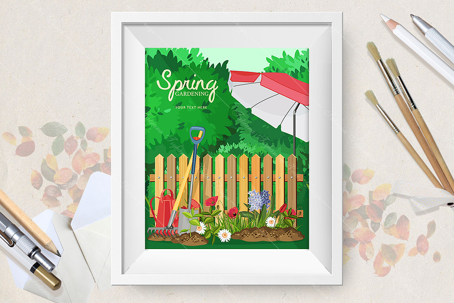 Spring garden poster.  in Illustrations - product preview 8