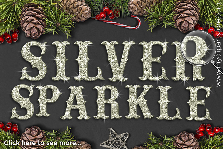 Silver Sparkle Alphabet PNG in Illustrations - product preview 8