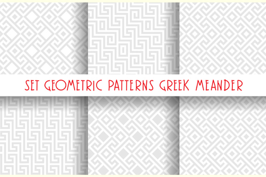 Set 6 Greek ornaments, Meander   