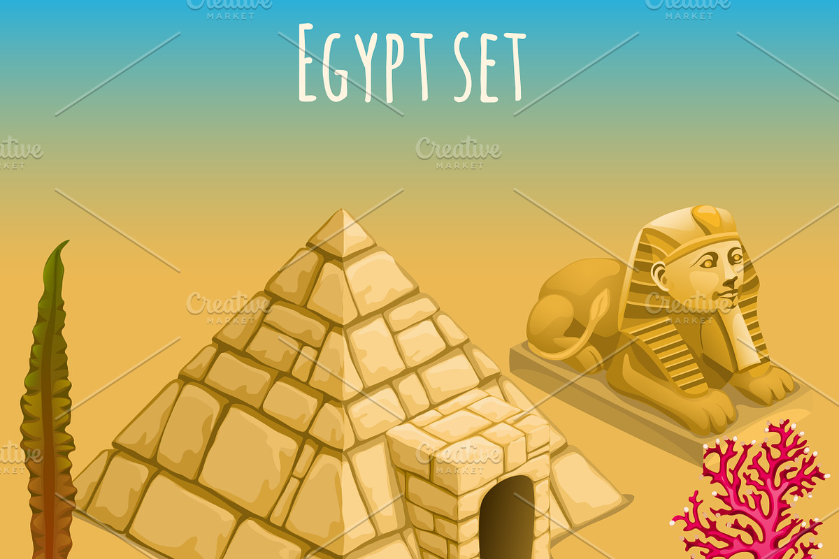 Underwater Egypt world and pyramid in Illustrations - product preview 8