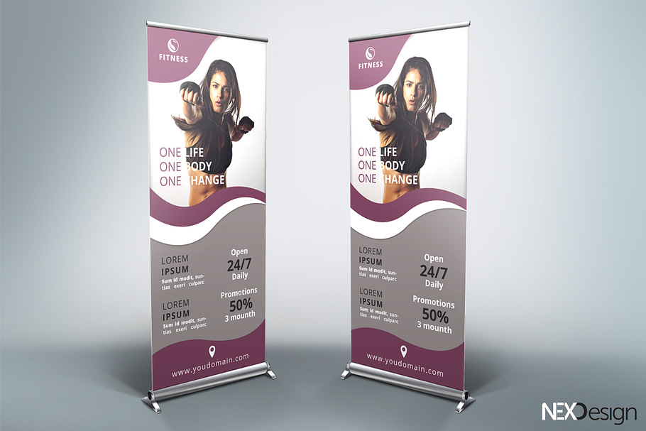 Gym Roll-Up Banner - SK in Flyer Templates - product preview 8