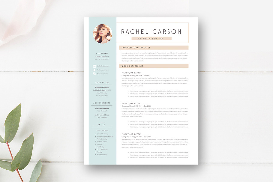 Modern Resume Template 3 Page