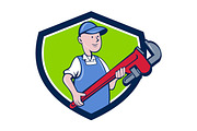 Mechanic Cradling Pipe Wrench Crest