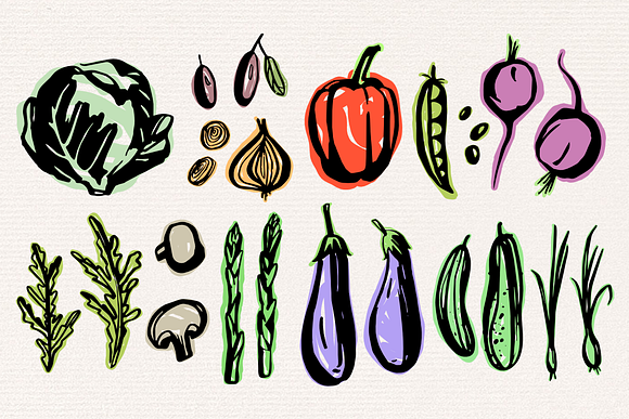 Vegetables - vector illustrations in Illustrations - product preview 2