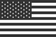 USA flag vector, American flag black