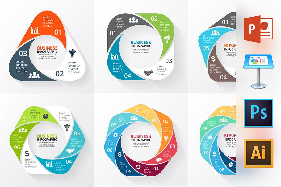Circle Diagrams - Infographics Set in Keynote Templates - product preview 8