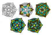 Hand drawn flower mandala+pattern