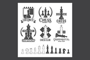 Set of chess labels and badges
