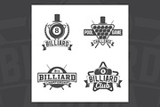 Billiards emblems and labels