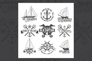 Yacht club badges logos and labels