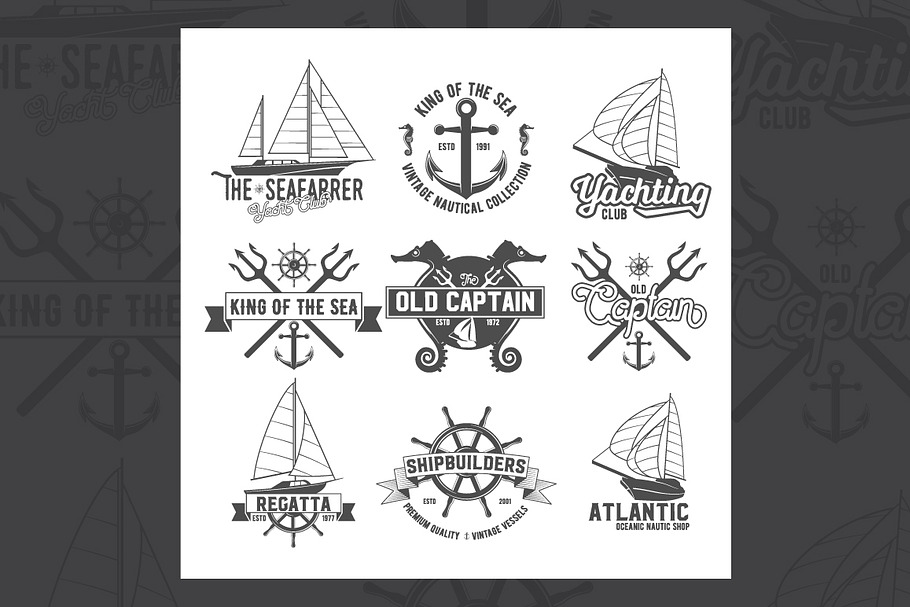 Yacht club badges logos and labels in Logo Templates - product preview 8