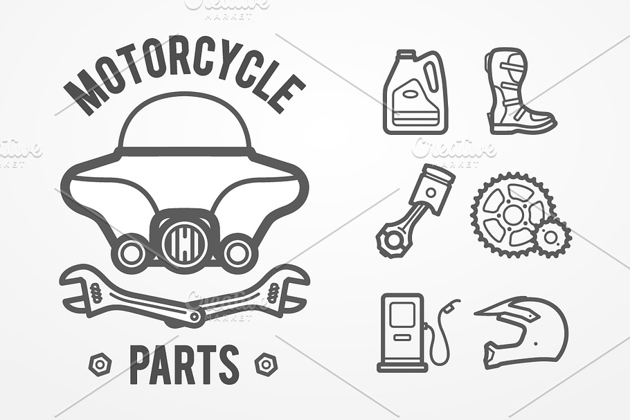 Motorcycle parts set
