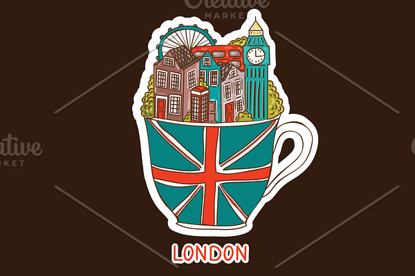 Vector London city illustration.