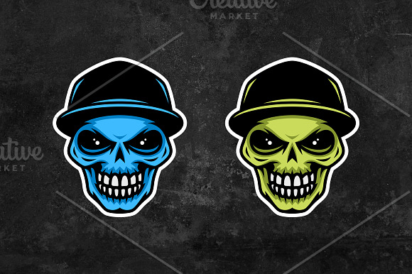 Vector Skull in Baseball Cap (6) in Illustrations - product preview 1
