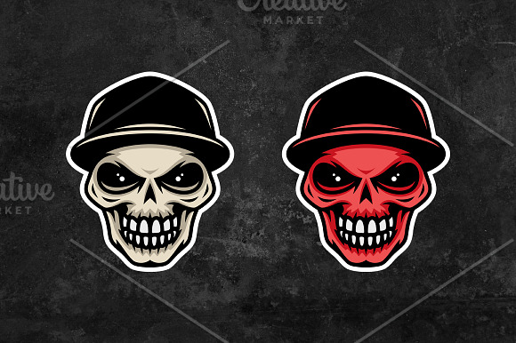 Vector Skull in Baseball Cap (6) in Illustrations - product preview 2