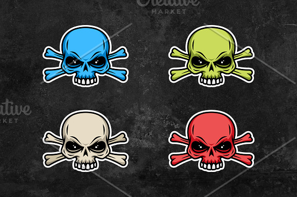Vector Skull and Crossbones (8) in Illustrations - product preview 1