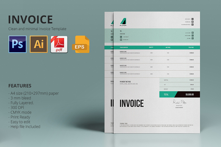 Invoice/bill in Stationery Templates - product preview 8