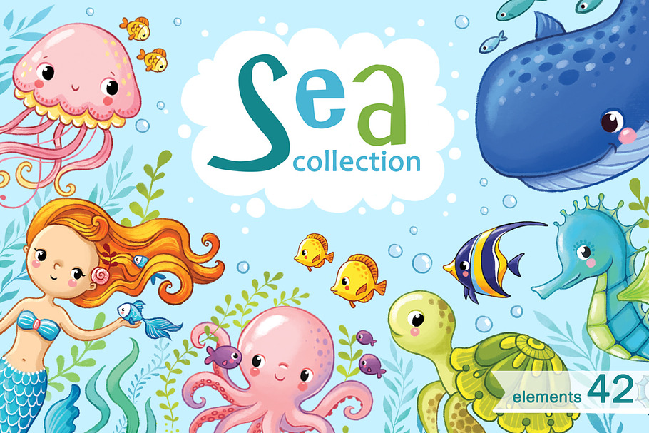 Cute Nautical Sea Set in Illustrations - product preview 8