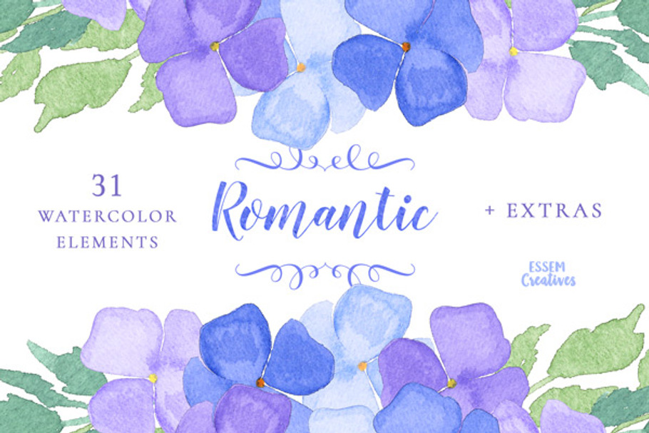 Watercolor Hydrangeas Clipart SET in Illustrations - product preview 8