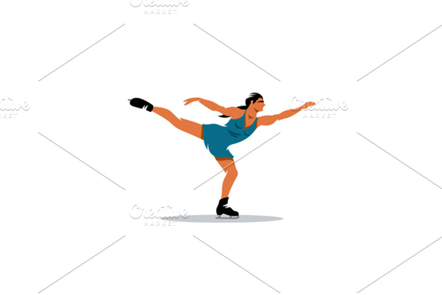 Figure skating in Logo Templates - product preview 8