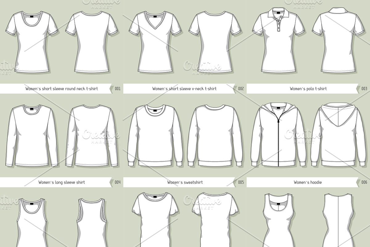 9 templates of t-shirts. in Product Mockups - product preview 8