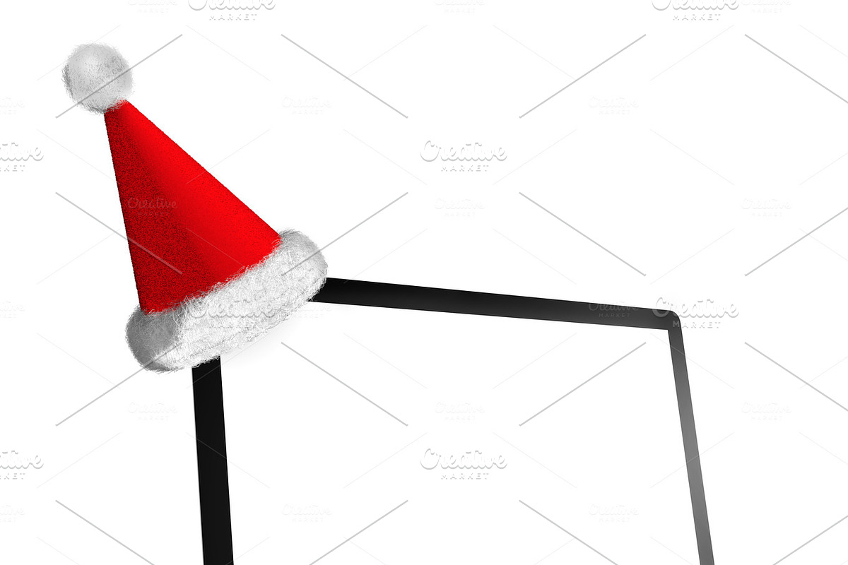 Desktop computer with christmas hat in Product Mockups - product preview 8