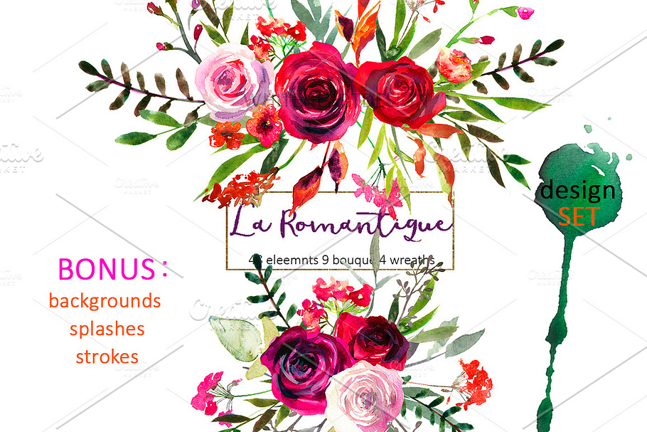  Burgundy Red Pink Flowers Clipart